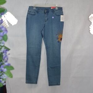 New Embroidered Flowered Jeans SZ 12 NWT